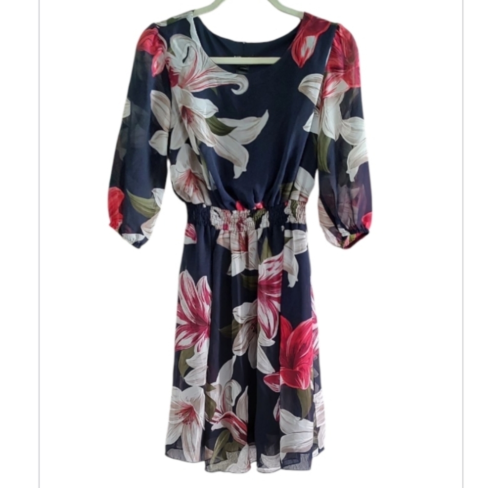 Kate And Lily Floral 3/4 Sleeve Dress Size 8P